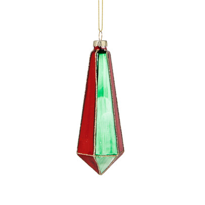 Kersthanger pegel velvet - rood/groen - 4.3x13.7 cm